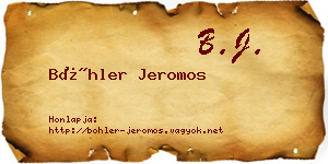 Böhler Jeromos névjegykártya